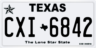 TX license plate CXI6842