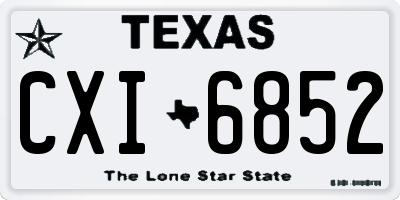 TX license plate CXI6852
