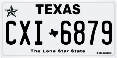 TX license plate CXI6879