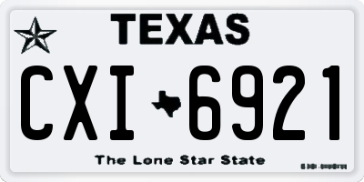TX license plate CXI6921