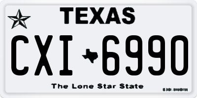 TX license plate CXI6990