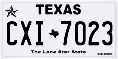 TX license plate CXI7023