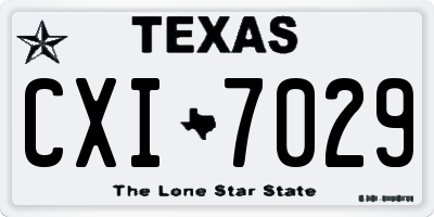 TX license plate CXI7029