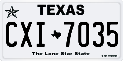 TX license plate CXI7035