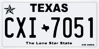 TX license plate CXI7051
