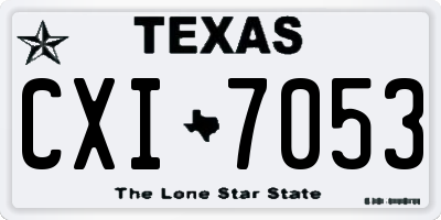 TX license plate CXI7053