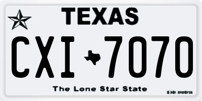 TX license plate CXI7070