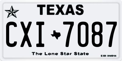TX license plate CXI7087