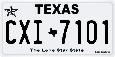 TX license plate CXI7101