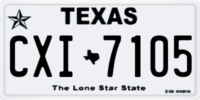 TX license plate CXI7105