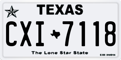 TX license plate CXI7118