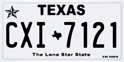 TX license plate CXI7121
