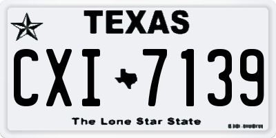 TX license plate CXI7139