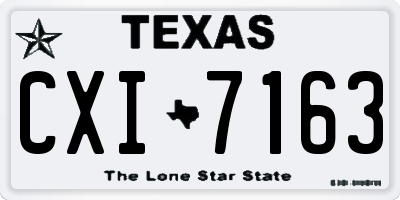 TX license plate CXI7163
