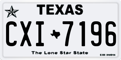 TX license plate CXI7196