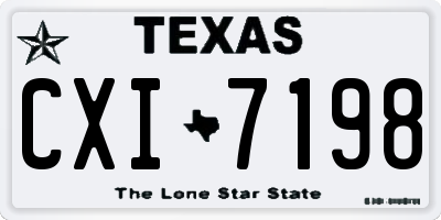 TX license plate CXI7198