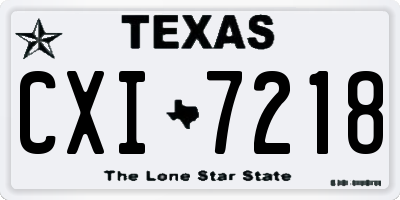 TX license plate CXI7218