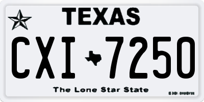 TX license plate CXI7250