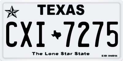 TX license plate CXI7275