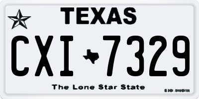 TX license plate CXI7329