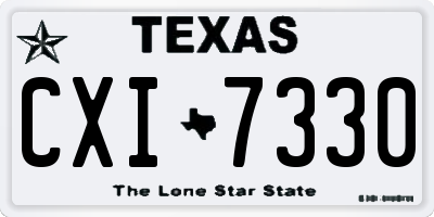 TX license plate CXI7330