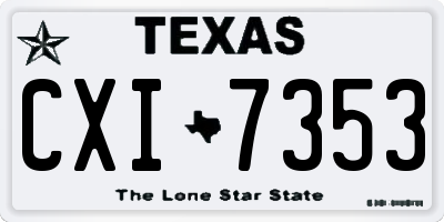 TX license plate CXI7353