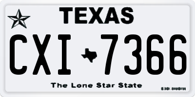TX license plate CXI7366