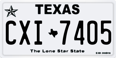 TX license plate CXI7405