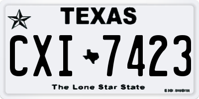 TX license plate CXI7423