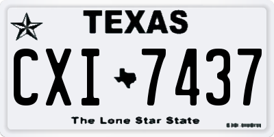 TX license plate CXI7437