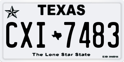 TX license plate CXI7483