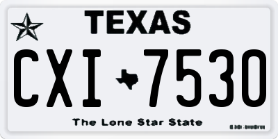 TX license plate CXI7530