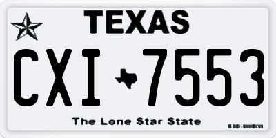 TX license plate CXI7553