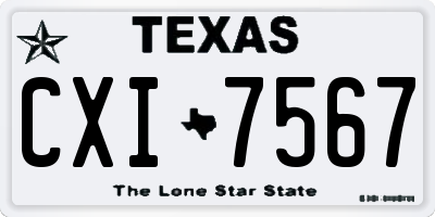 TX license plate CXI7567