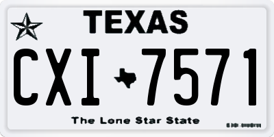 TX license plate CXI7571