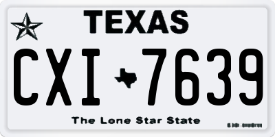 TX license plate CXI7639