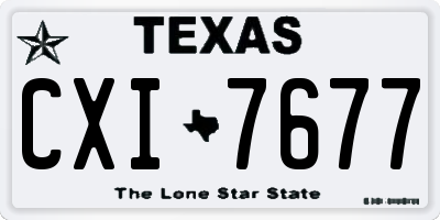 TX license plate CXI7677