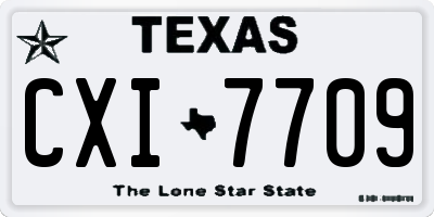TX license plate CXI7709