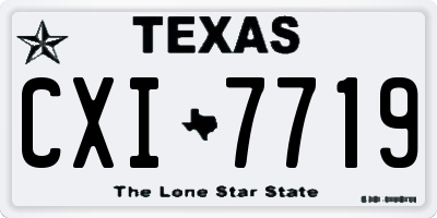 TX license plate CXI7719