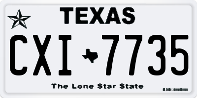 TX license plate CXI7735
