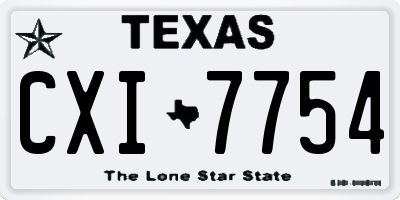 TX license plate CXI7754