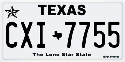 TX license plate CXI7755