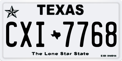 TX license plate CXI7768