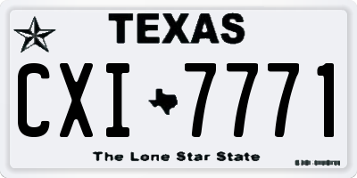 TX license plate CXI7771