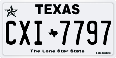 TX license plate CXI7797