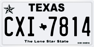 TX license plate CXI7814