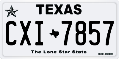 TX license plate CXI7857