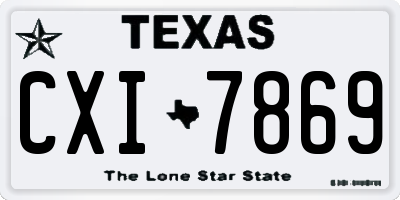 TX license plate CXI7869
