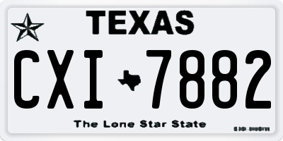 TX license plate CXI7882