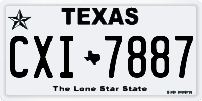 TX license plate CXI7887